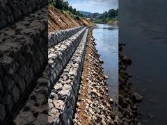 Costruzione di muri in gabbioni nel mondo reale | Progetto di rete di gabbioni esagonali a tripla torsione